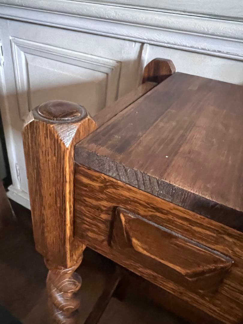 イギリスアンティーク＊木製デスク リメイク品＊引き出し付き