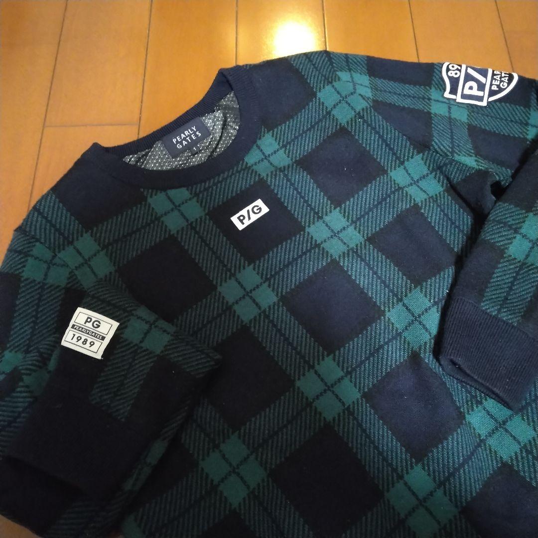 ◆PEARLY GATES パーリーゲイツ　ブラックウオッチ　防風蓄熱セーター◆