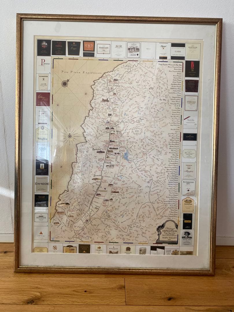 ナパバレー ワイナリー 地図　額付き