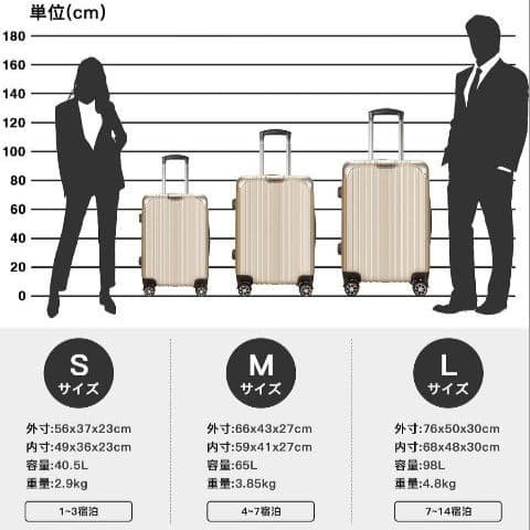 スーツケース キャリーバッグ キャリーケース 超軽量 大型 静音 TSAロック