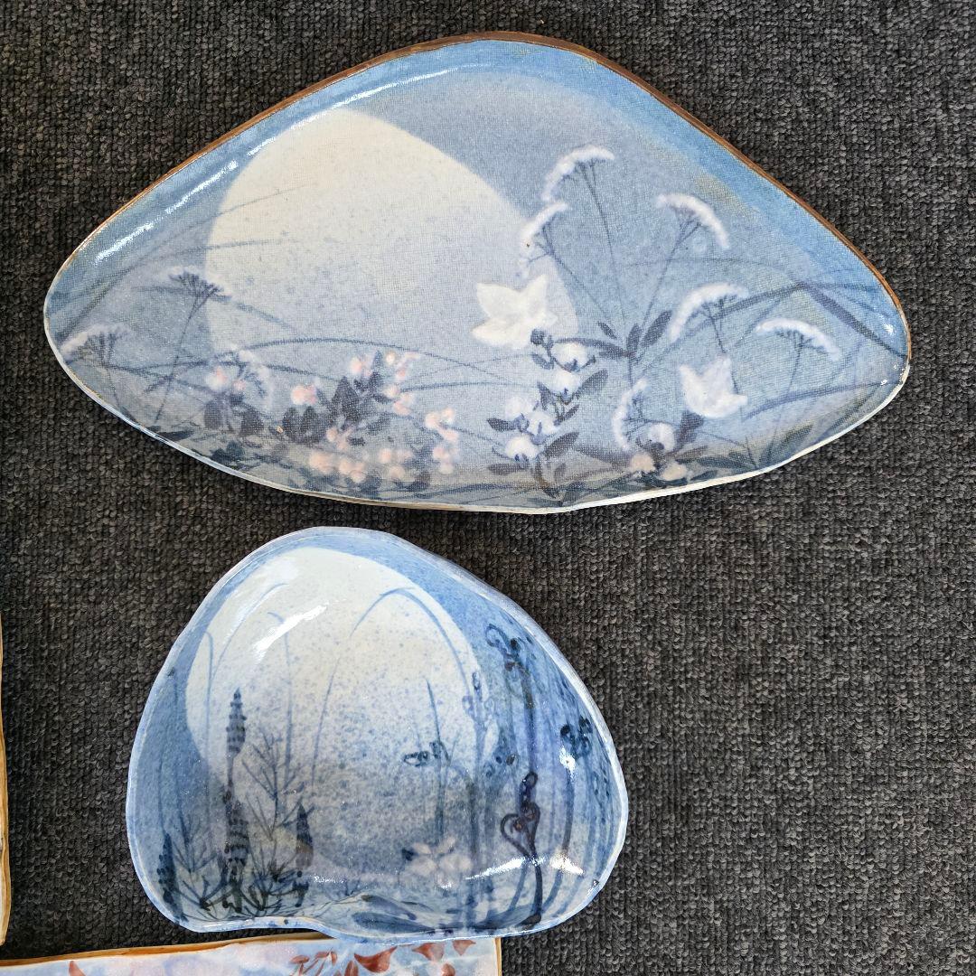 新山光哉　陶器セット　プレート　ボウル　桜　梅　希少