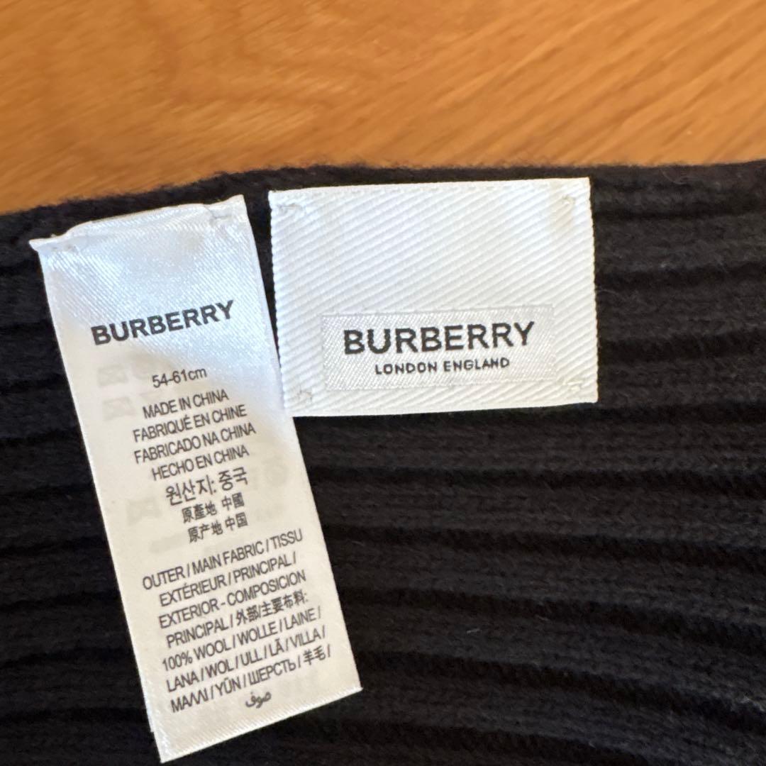 BURBERRY ブラック ニット帽