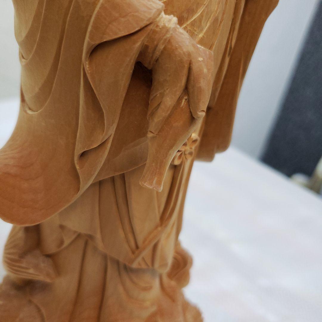 Ｂフライデー　蔵出し特価仏像★桧材 滴水観音菩薩像★高さ：約30cm