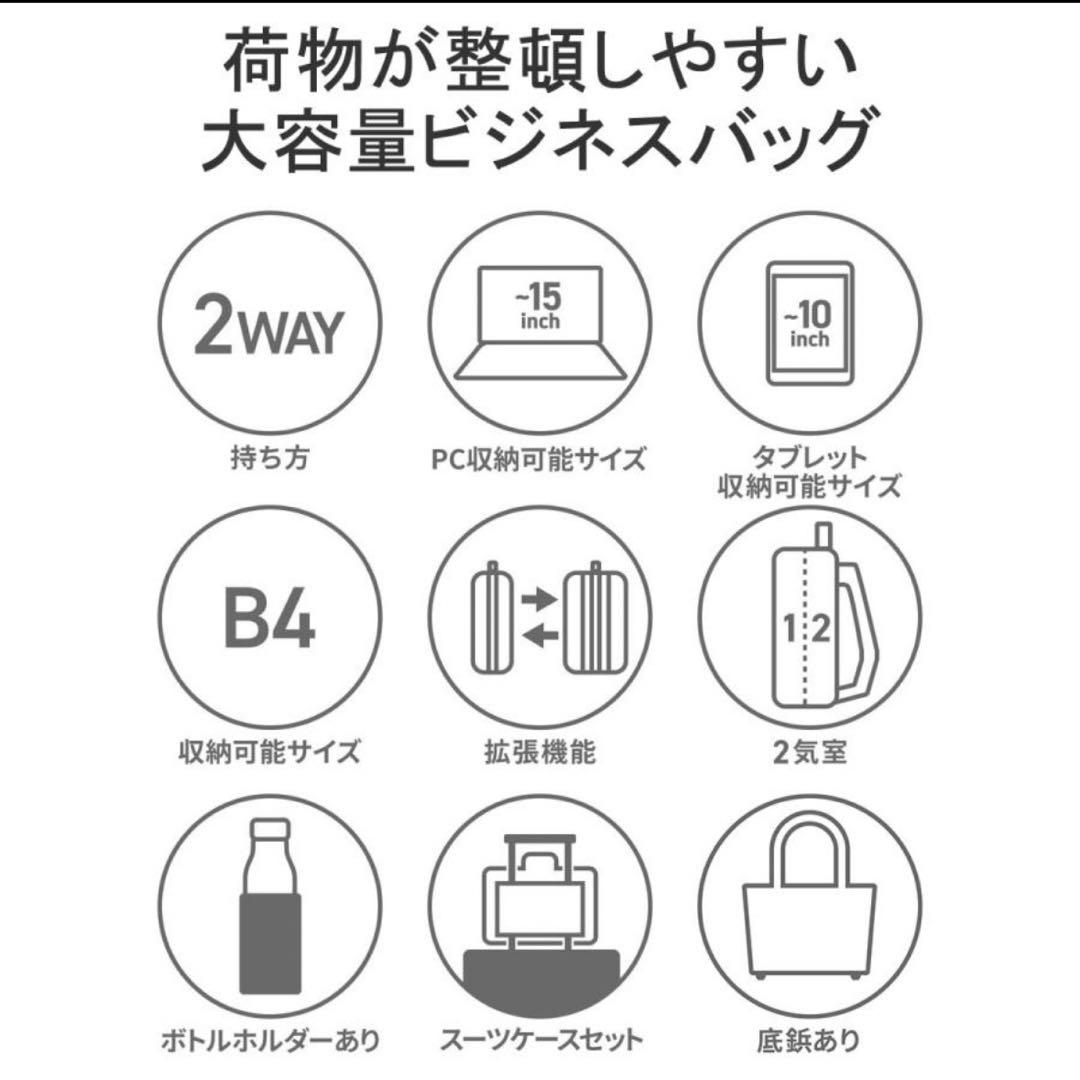 未使用級✨ ace. ビジネスバッグ　PC収納　2way 大容量　A4 B4