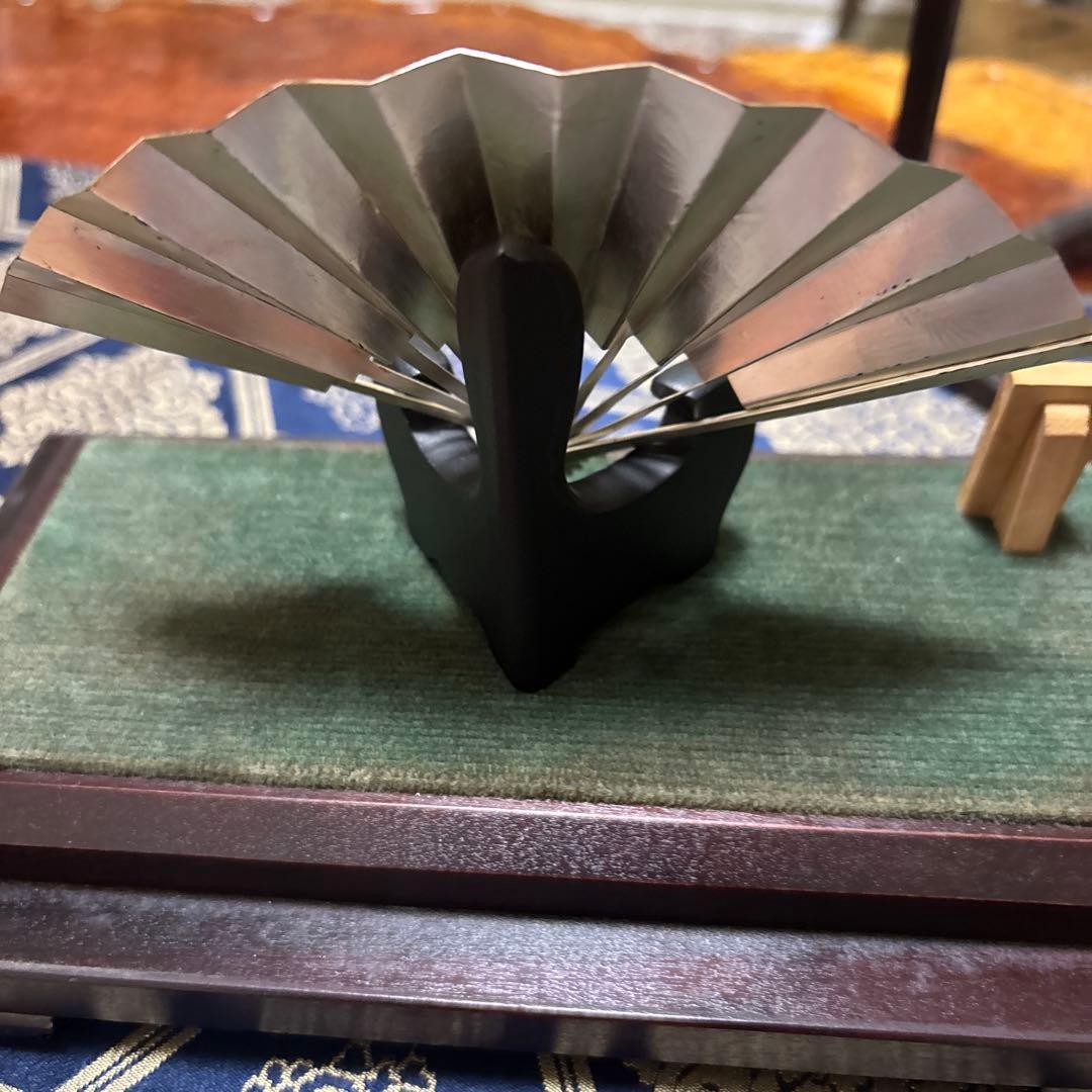 G*G様 純銀金色装飾の扇子 置物