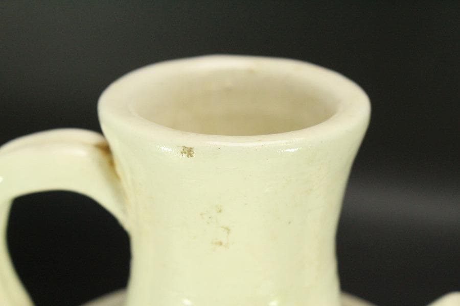 中国美術 磁州窯 十世紀後半 白磁掻落鳳紋水注 瓶 高23cm (LC248)