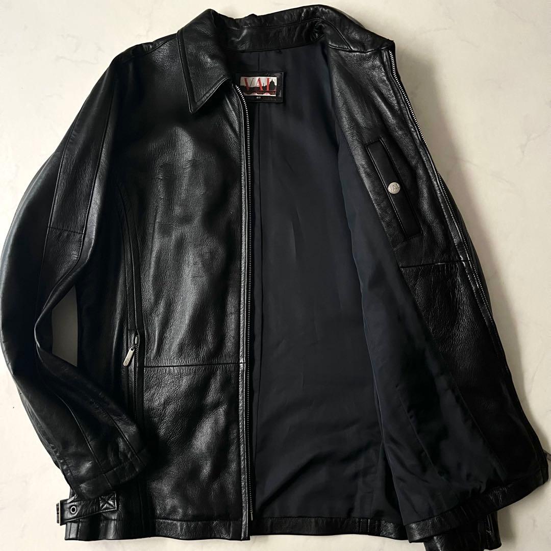希少 ヴァレンティノガラヴァーニ レザージャケット 羊革 ブラック 黒 48 L