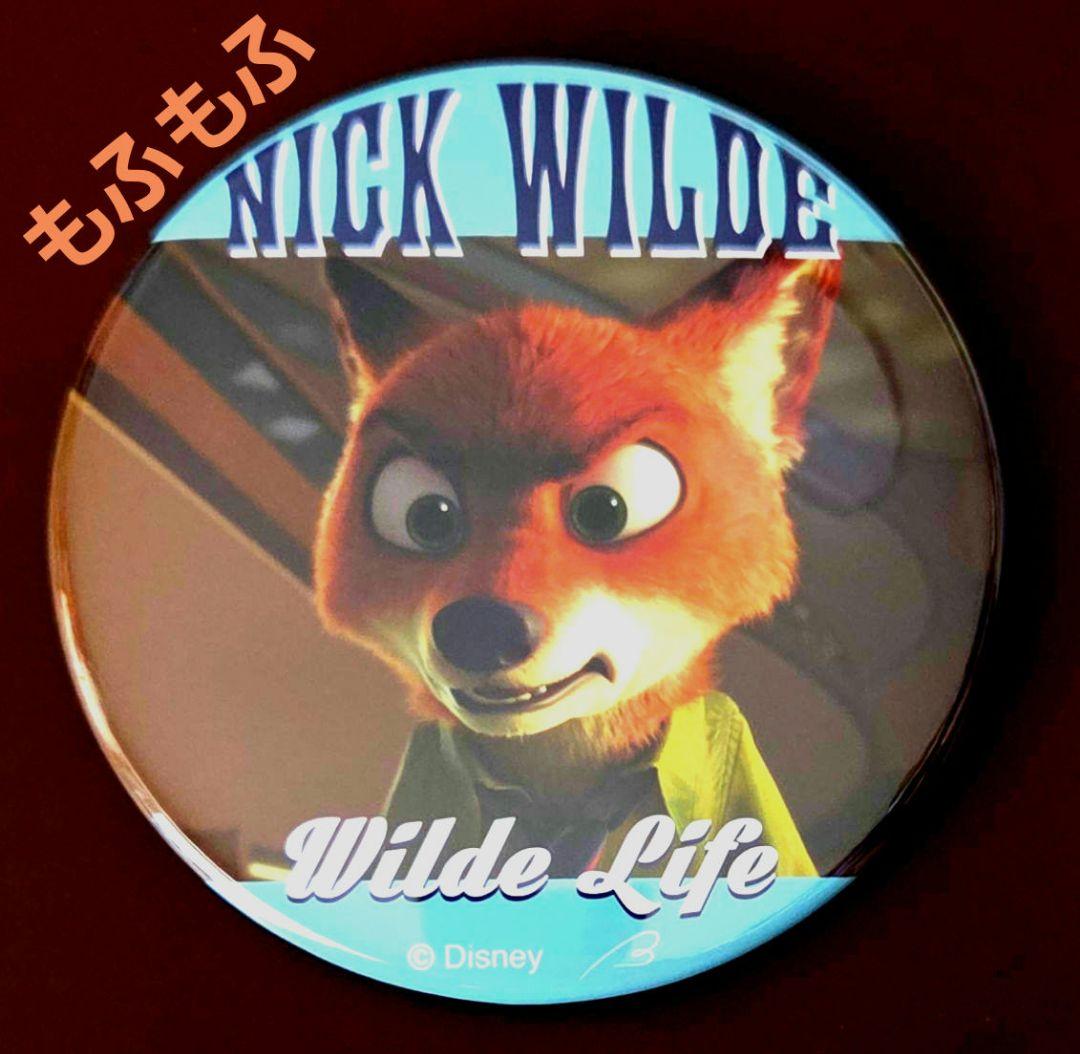 レア 希少 ズートピア ニック スタンド付き 缶バッジ シークレット 100㎜