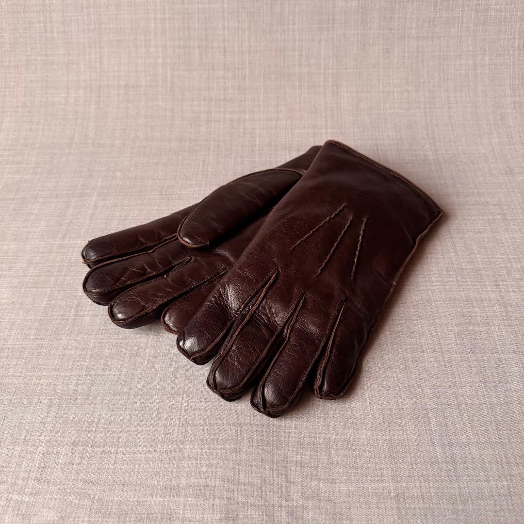 DENTS デンツ 内ファー レザーグローブ ブラウン