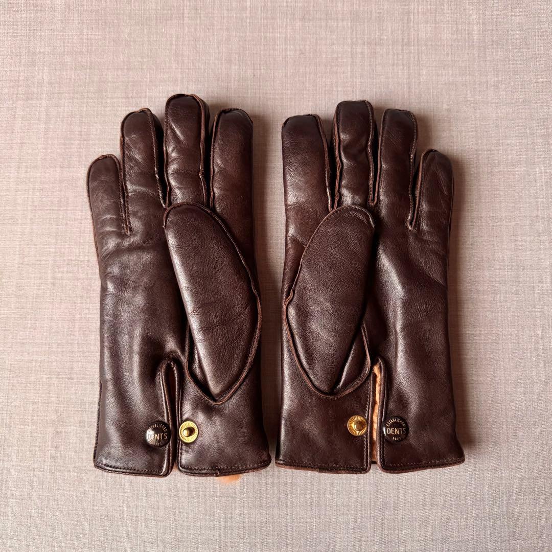 DENTS デンツ 内ファー レザーグローブ ブラウン