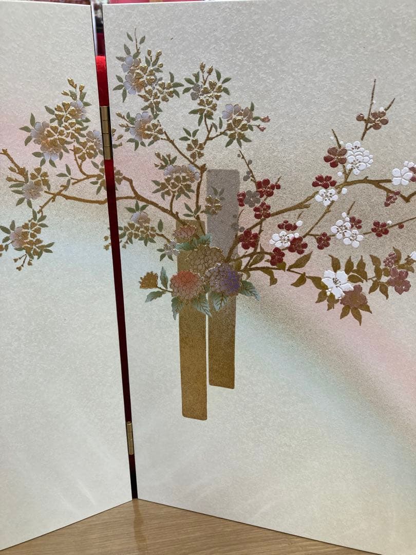 久月作 立雛人形 紫・赤