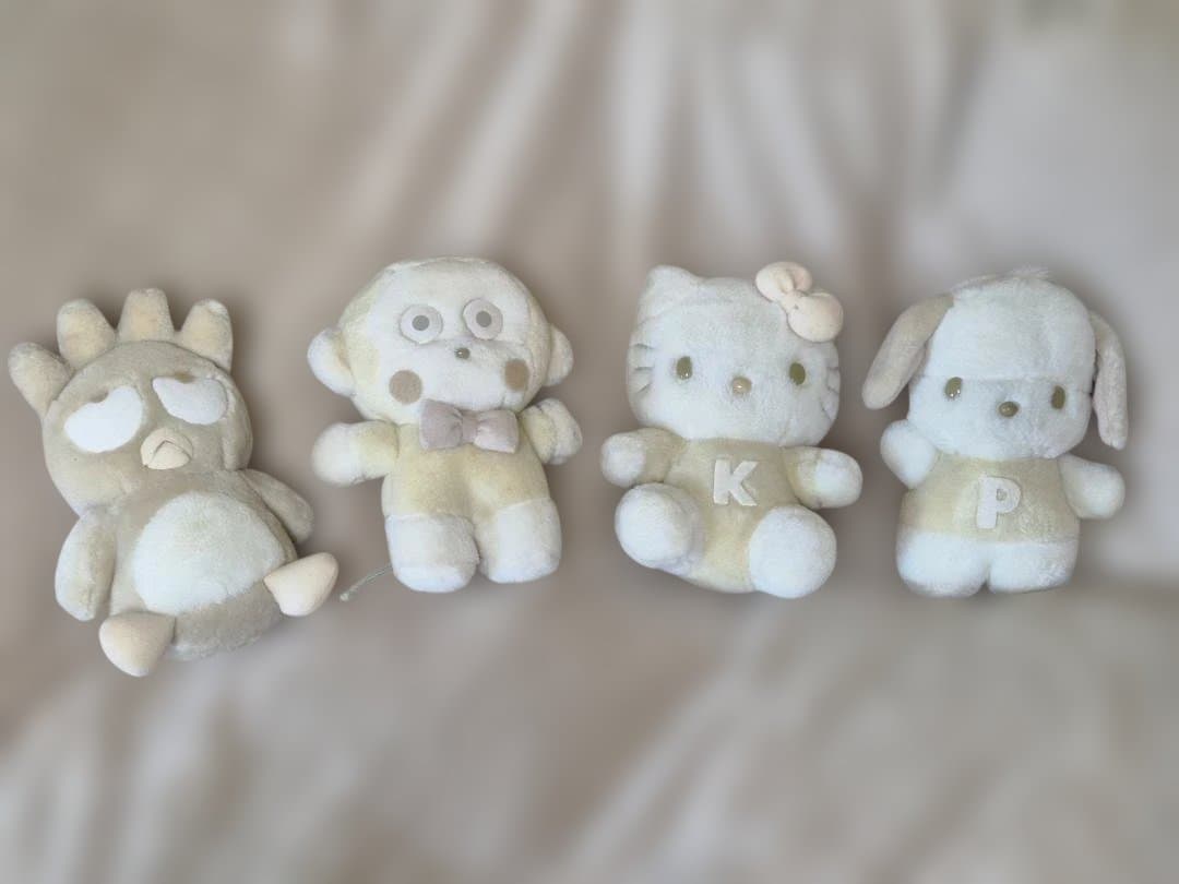 レア品：おさるのもんきち、ポチャッコ、バッドばつ丸、ハローキティ ４体セット