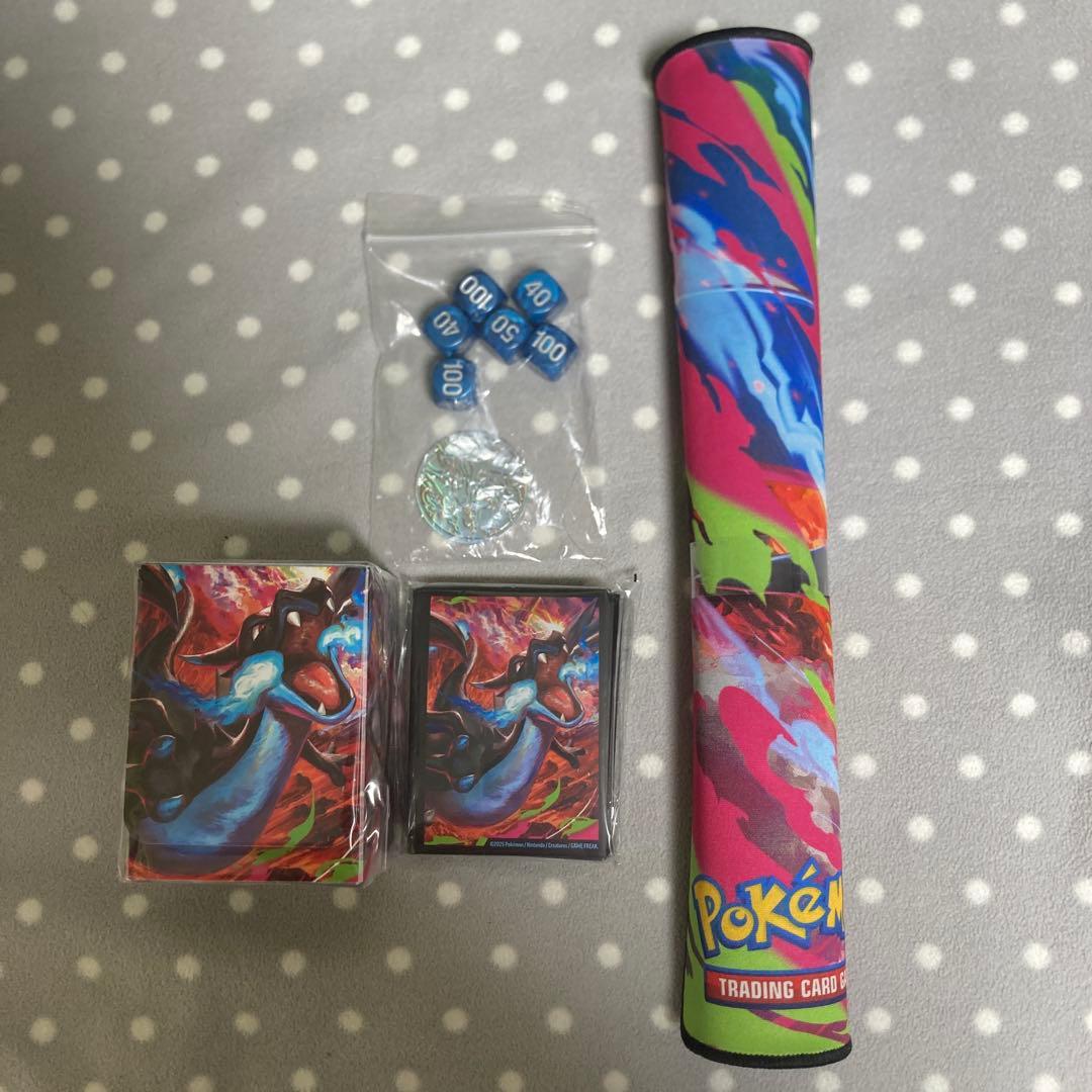 ポケモンカード　メガリザードンX　海外サプライ　プレイマット　デッキシールド