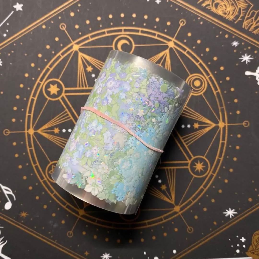 【9296】海外　マステ　中古巻　貝殻光マスキングテープ　半透明　窓