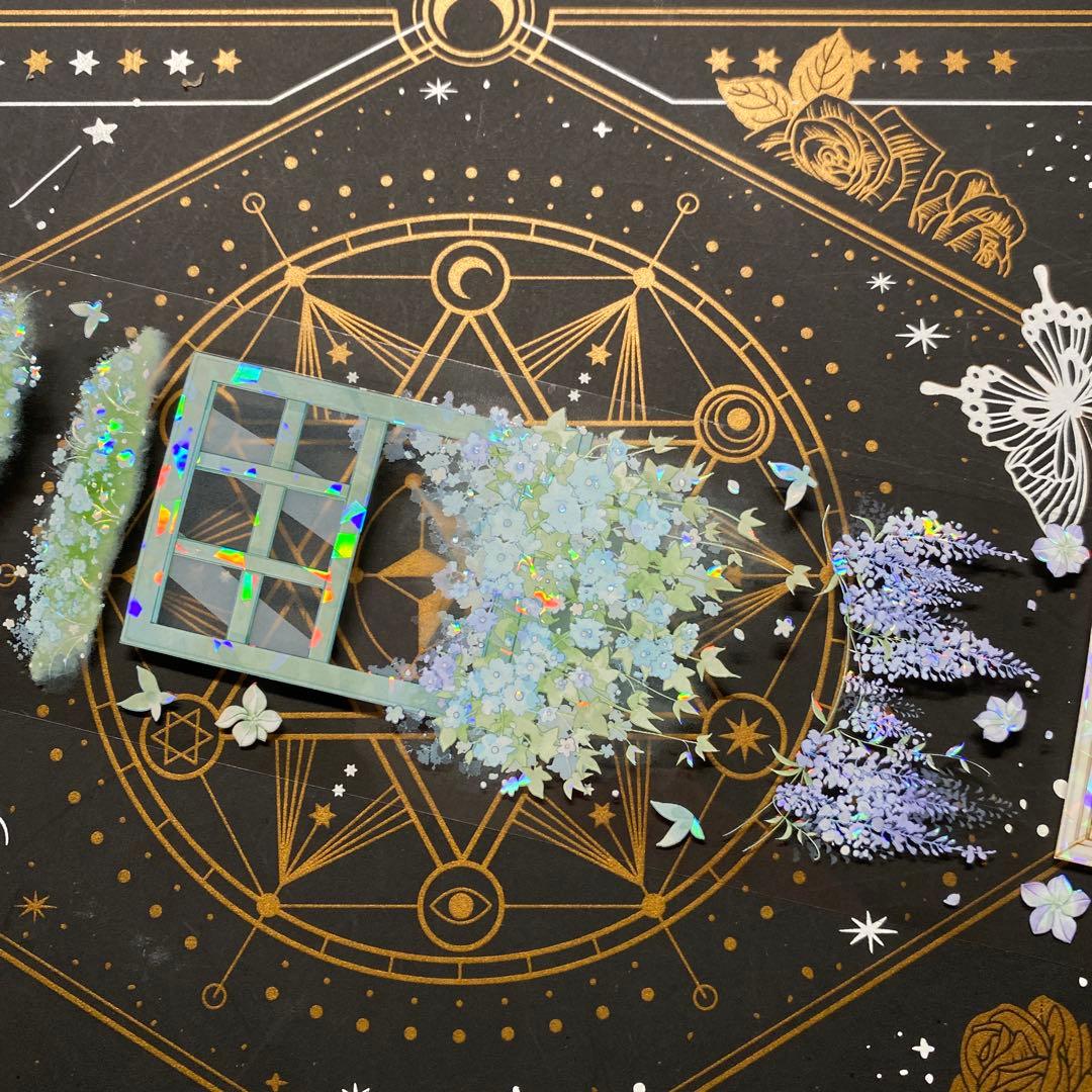 【9296】海外　マステ　中古巻　貝殻光マスキングテープ　半透明　窓