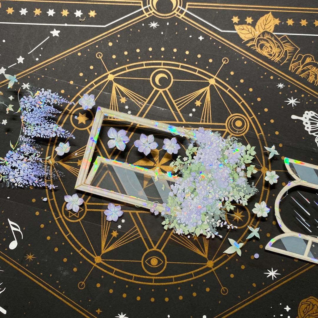 【9296】海外　マステ　中古巻　貝殻光マスキングテープ　半透明　窓