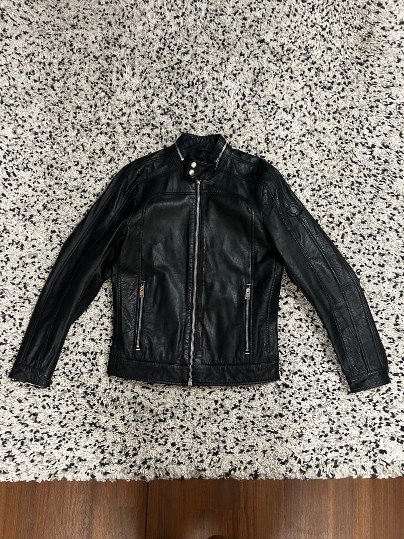 ディーゼル　レザージャケット　ライダース　シングル　ブラック　牛革
