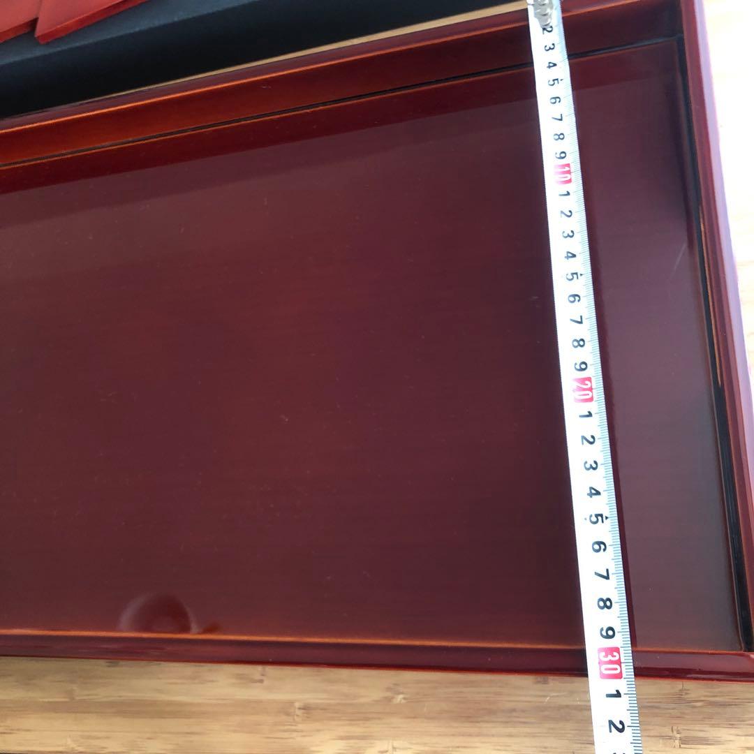 紀州漆器協同組合　赤い漆器膳 直径30cm MDF製 専用箱付き　セット