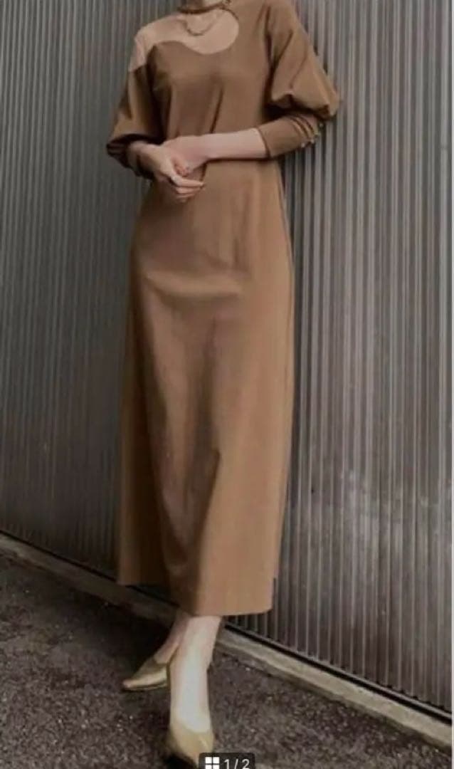 スーツ・フォーマル・ドレス Ameri LAKE CURVE TRICOT RIB DRESS