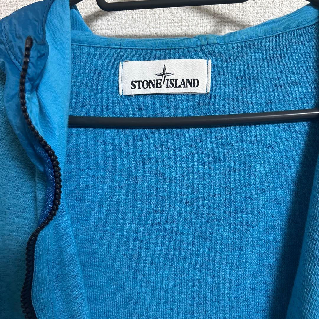 Stone  ストーンアイランド青 ジップアップパーカー