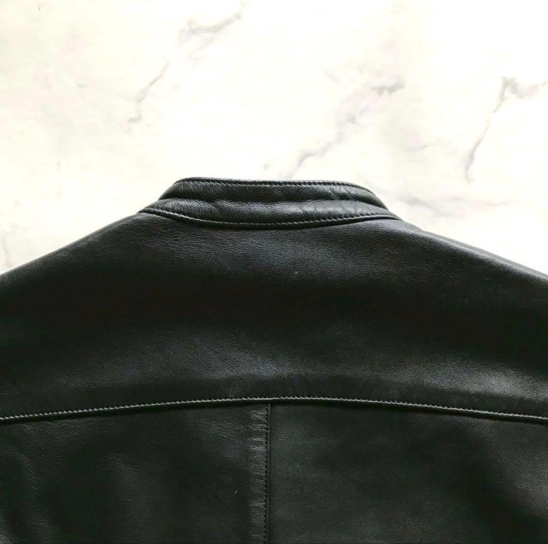 着用回数少/Lサイズ✨リドム レザージャケット 高級ラムレザー ブラック