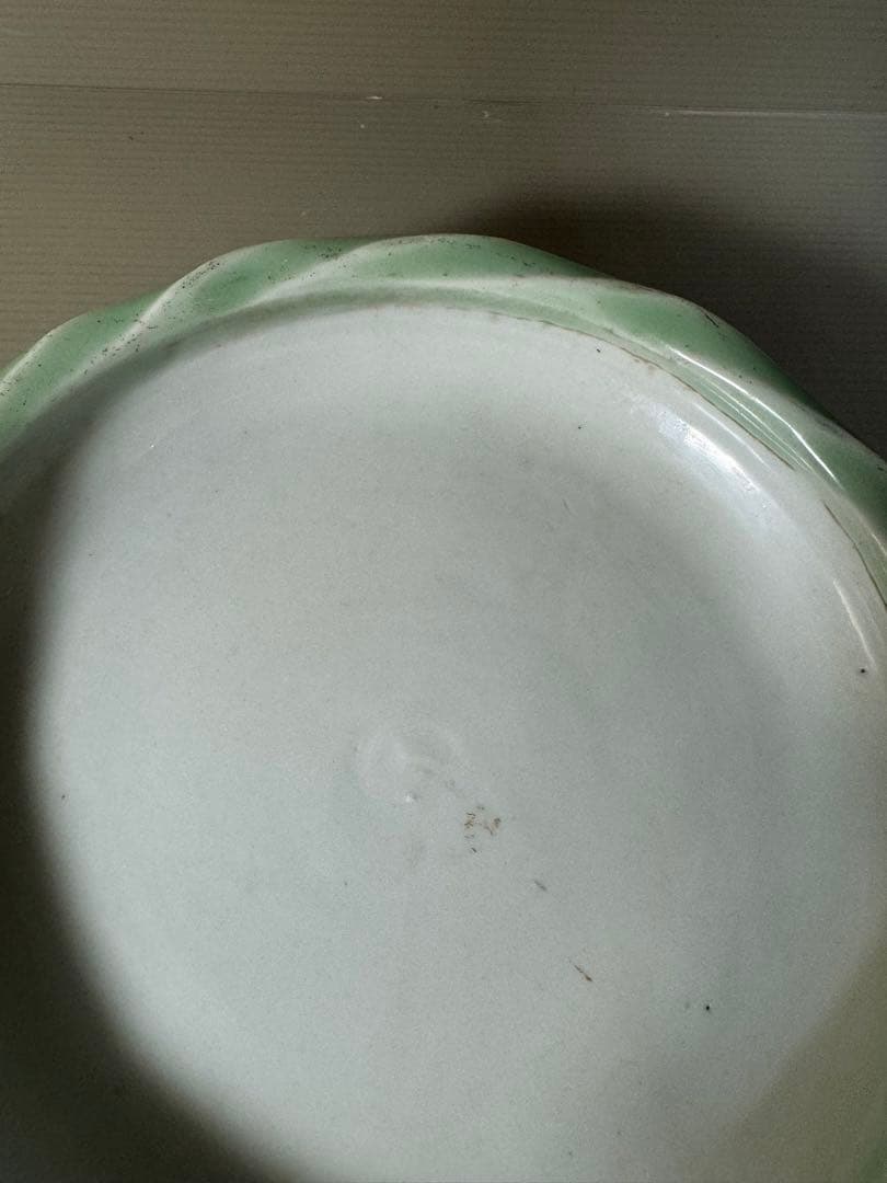 2420 古美術　青磁　三足　菓子鉢　時代物