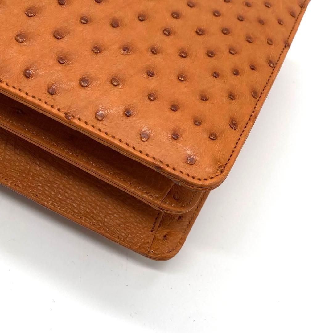 未使用品✨オーストリッチ ハンドバッグ ダイヤル式 フォーマル トップハンドル