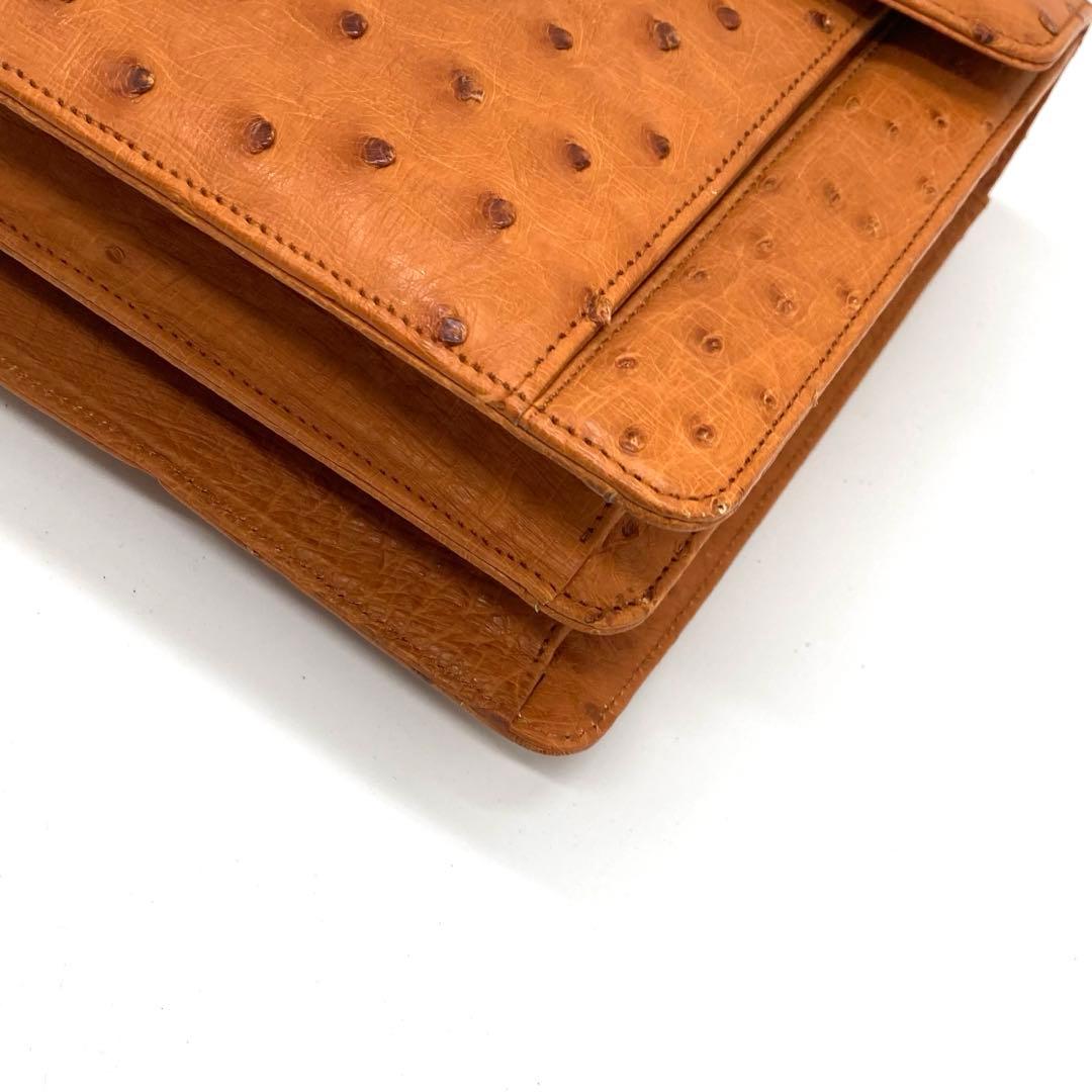 未使用品✨オーストリッチ ハンドバッグ ダイヤル式 フォーマル トップハンドル