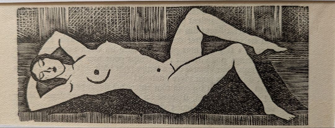 ラスト1点　Ag藤田嗣治の木版画　1925年制作