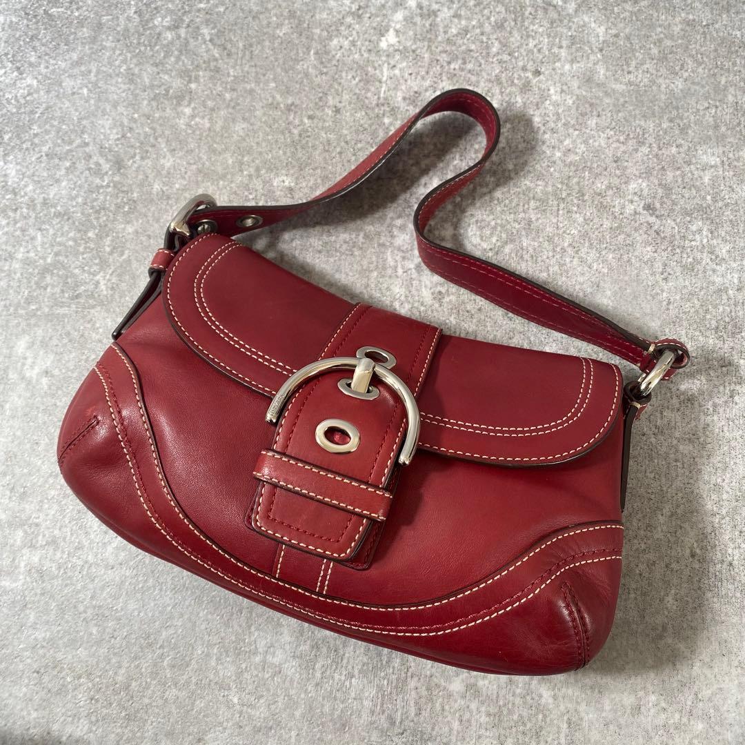 バッグ Coach Soho RED Signature Shoulder Bag