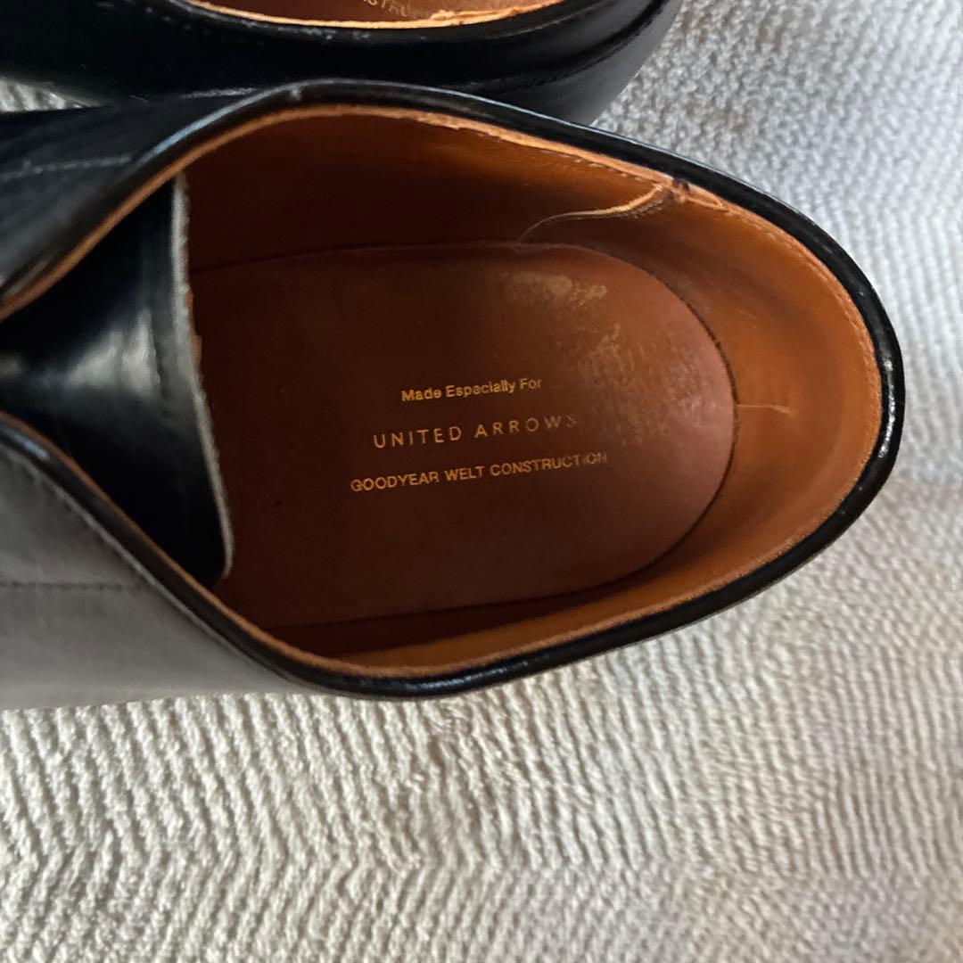 ユナイテッドアローズブラックレザー ドレスシューズ Uチップ