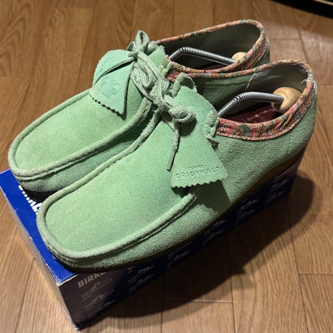 Stussy Clarks wallabee green UK9 コラボ