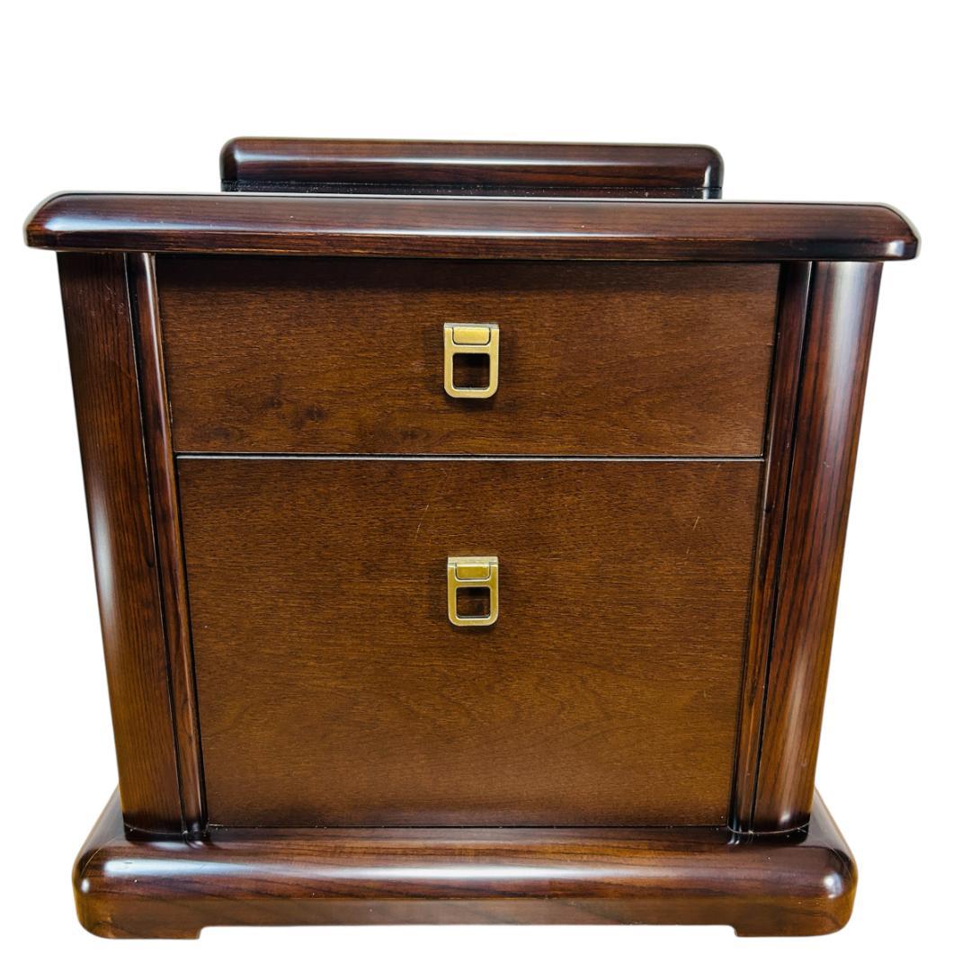 フランスベッド 天然木 ナイトテーブル サイドテーブル 2段チェスト 9800