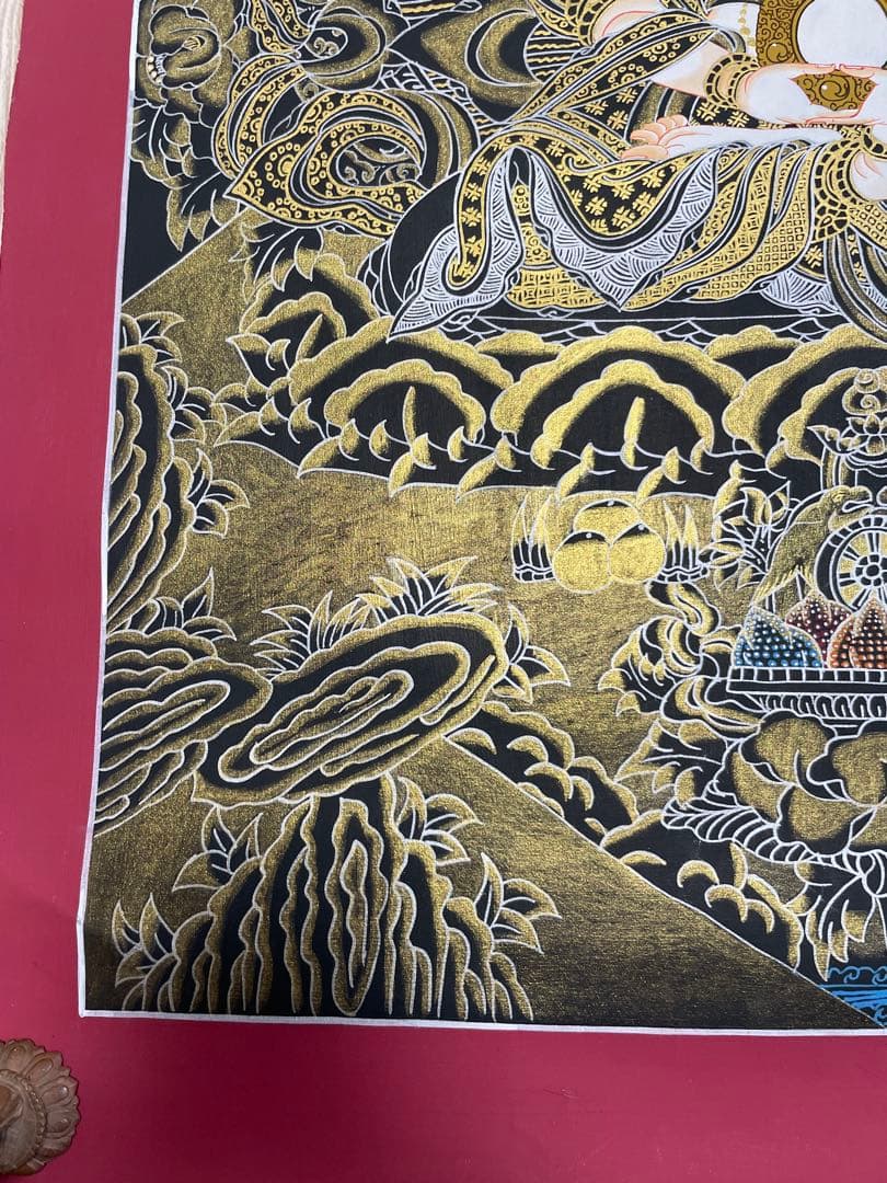 《 チベット密教　1点物 》 手描き　曼荼羅　大日如来　秘仏　至宝　仏教　密教