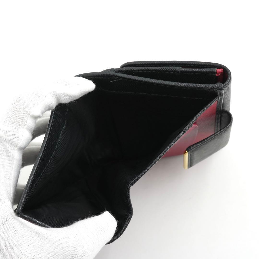 ✨未使用展示品・箱保証書付き✨　PRADA ミニ財布　サフィアーノ　バイカラー
