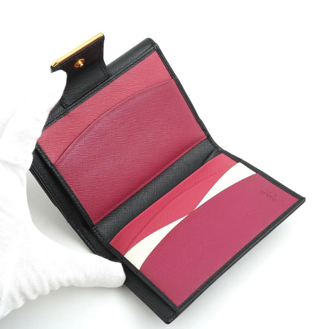 ✨未使用展示品・箱保証書付き✨　PRADA ミニ財布　サフィアーノ　バイカラー