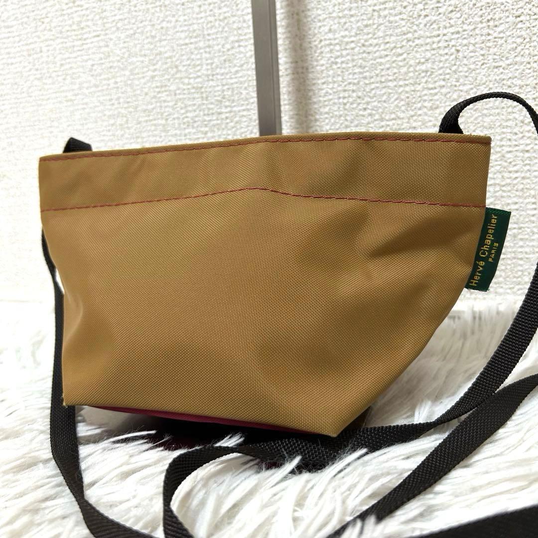 【美品✨舟形ミニショルダー】エルベシャプリエ　コンパクト　ベージュ　人気　軽量