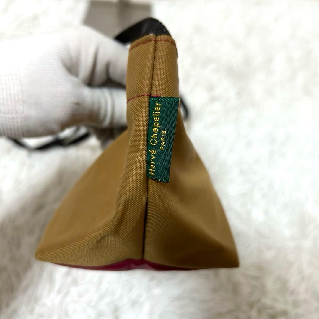 【美品✨舟形ミニショルダー】エルベシャプリエ　コンパクト　ベージュ　人気　軽量