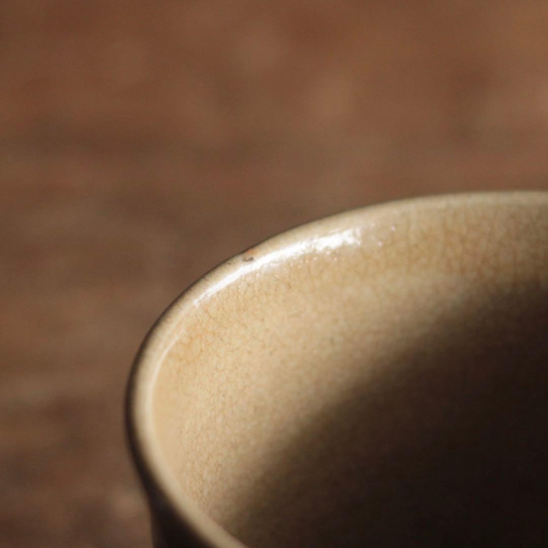 灰釉 筒茶碗 茶道具 古道具 アンティーク 茶碗