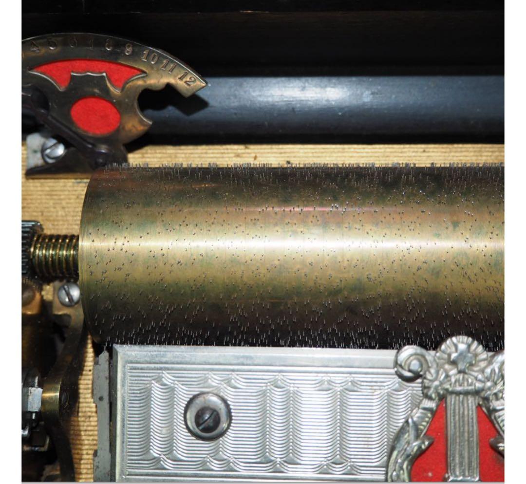 送料無料博物館級19世紀半ば頃スイス製オルゴール　稼働品幅48ｃｍ重8.3ｋｇ★