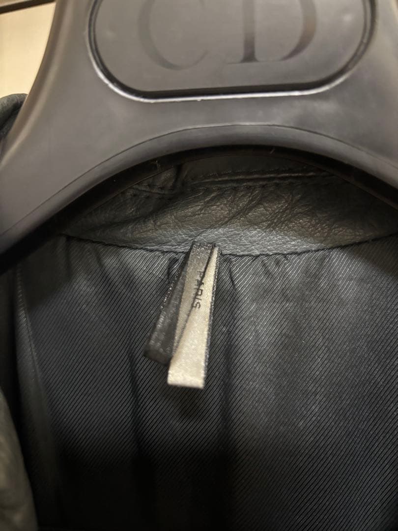 期間限定 Dior Homme 06AW クロスポケットレザージャケット グレー