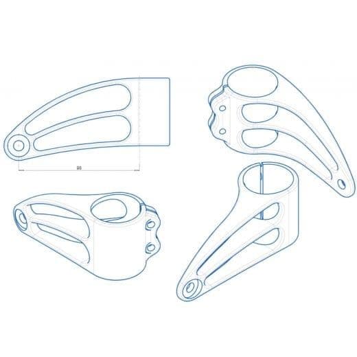 トライアンフ Motone ショートリーチ ヘッドライトブラケット