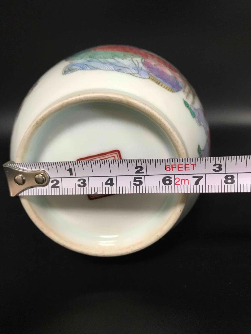 民国時代御用官窯居仁堂製 粉彩細密人物囲碁紋花瓶（E-3）