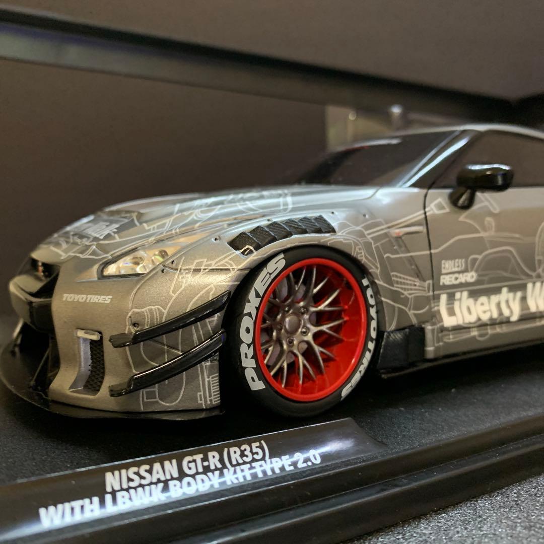 542 美品 GT-R R35 LBWKリバティウォーク 1/18ダイキャスト