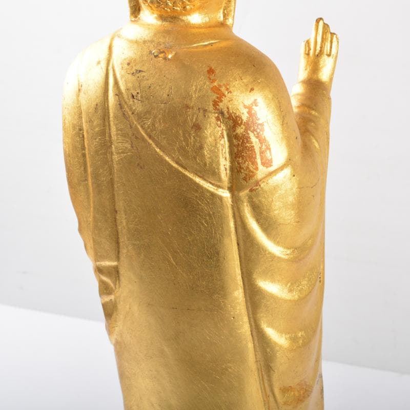 仏教美術　古銅鍍金　釈迦如来立像　仏像　V　5072A