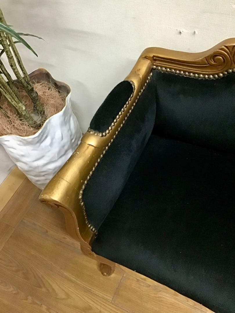 管229☆イタリア製☆アンティーク☆ロココ調☆ベンチソファー