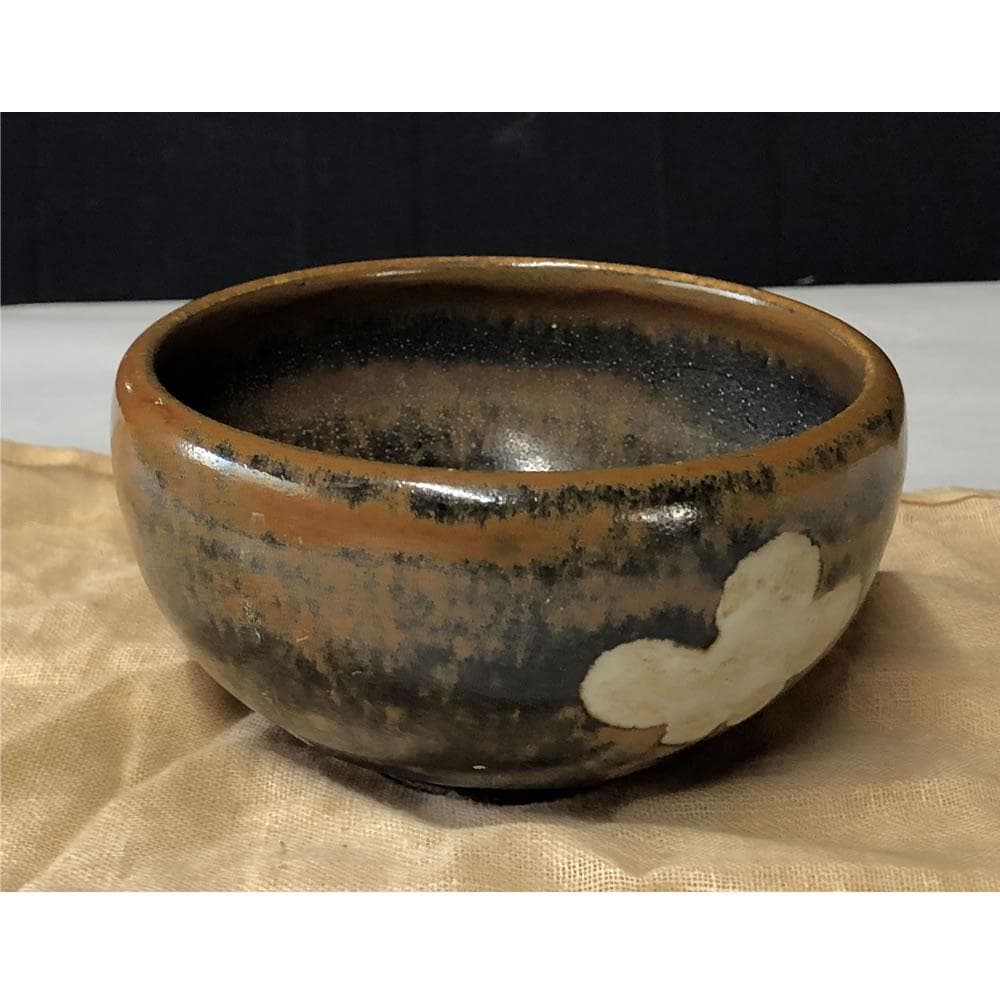 e2932 古瀬戸 雪月花 抹茶碗 合わせ箱 瀬戸茶碗 茶道具