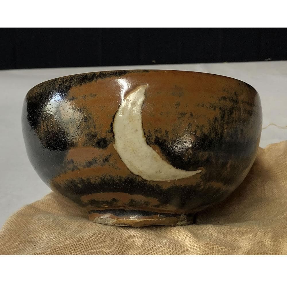 e2932 古瀬戸 雪月花 抹茶碗 合わせ箱 瀬戸茶碗 茶道具