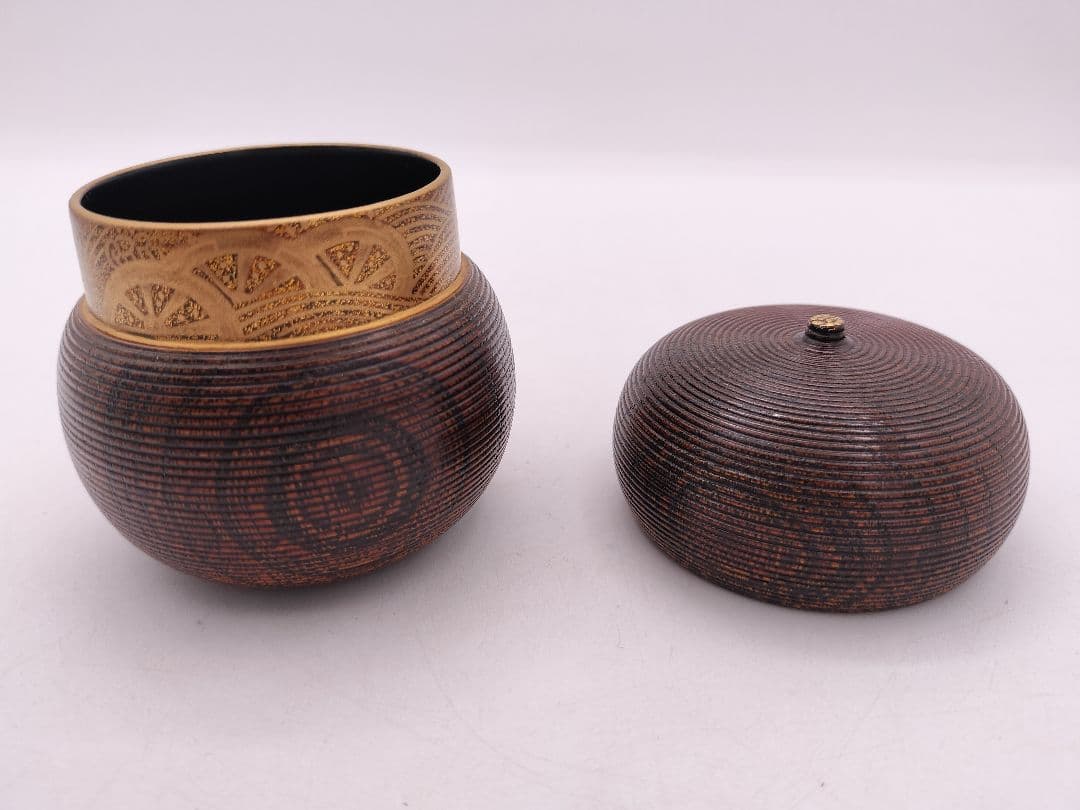 c590 棗 瓢茶器 﨔 源氏車蒔絵 加賀 赤地宗春 木箱 茶道具 古物