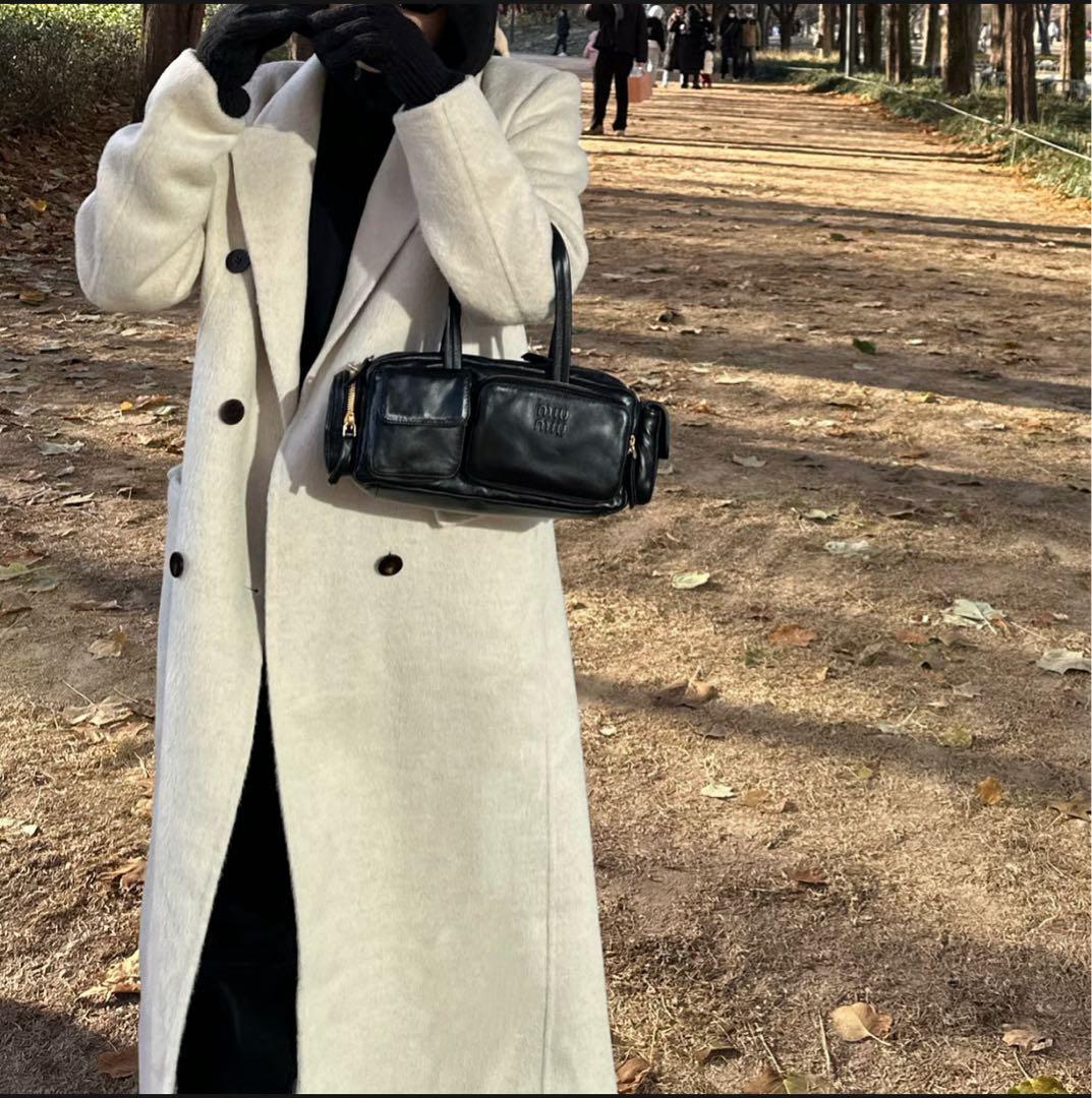 【早い者勝ち！】ok.soon チェスターコート　スカーフ付き　アイボリー